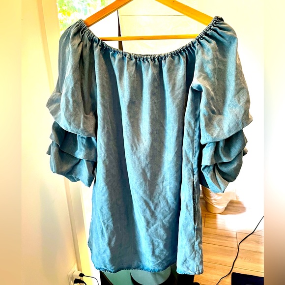 Zara Woman Soft Off The Shoulder Denim Dress - Picture 3 of 7